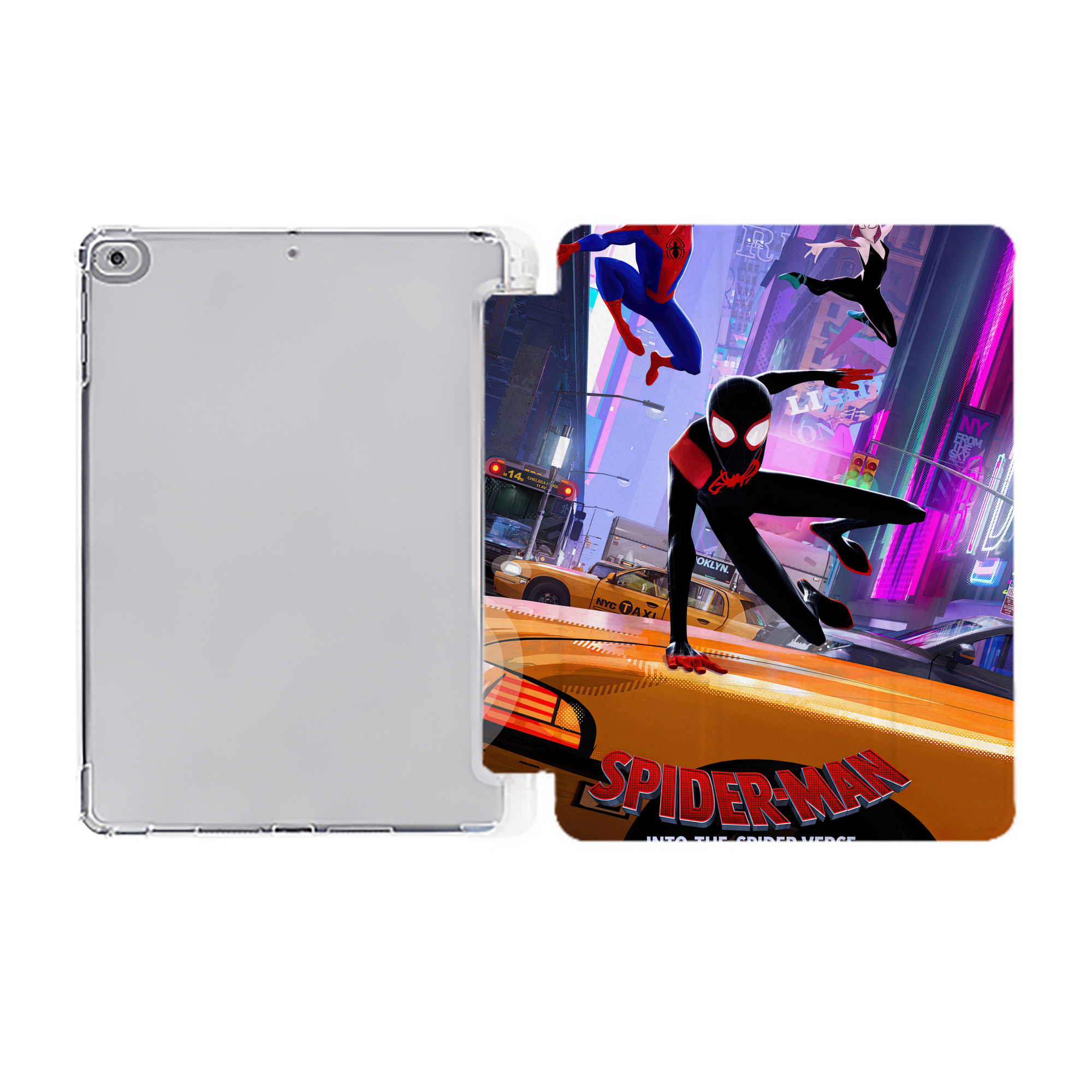 Spider Man スパイダーマン IPad ケース ペン収納付き 三つ折りスタンド PUレザー×シリコン 対応機種9.5/10.5/10.9インチ